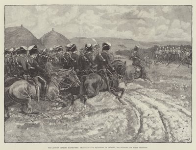 De herfstmanoeuvres van de cavalerie, aanval van twee eskadrons cavalerie, 20th Hussars en Royal Dragoons door William Barnes Wollen